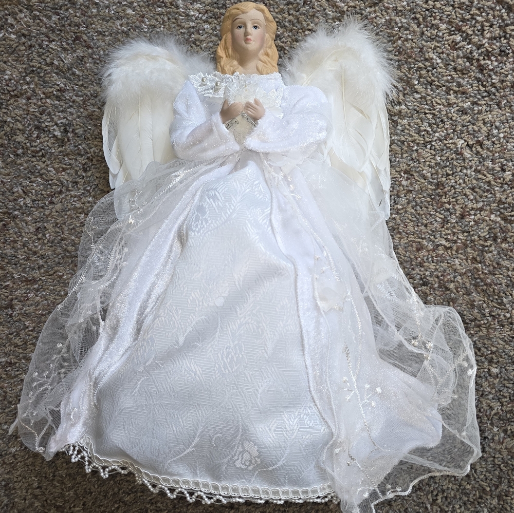 White Girls' Angel Dress with Lace and Tulle